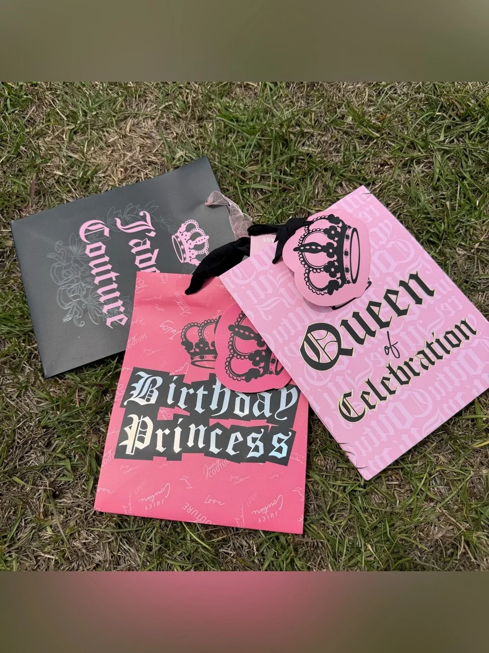 Juicy Couture Queen Celebration Gift Bags Y2K Pink Princess Glam Party Bags nwt